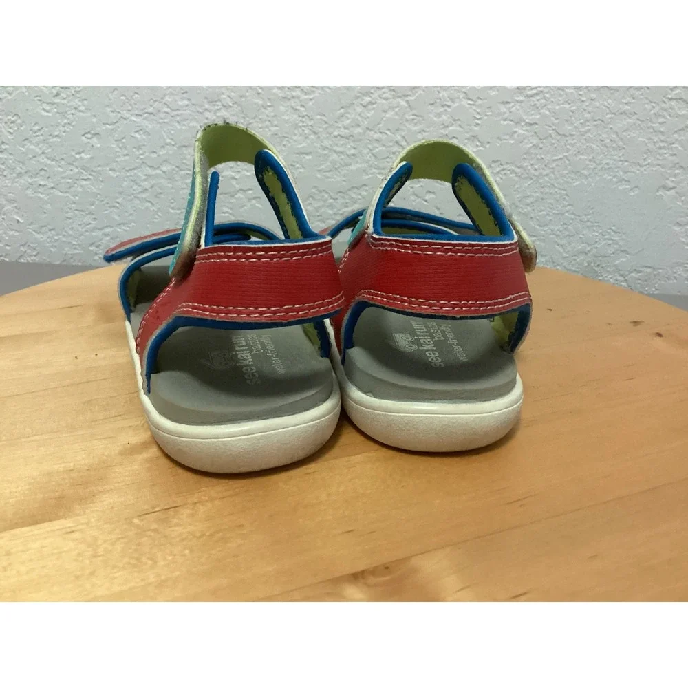 See Kai Run Basics Water Friendly Sandals Kids 11 Red Blue Colorblock Strappy
